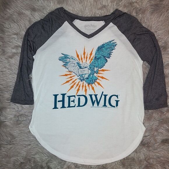 Harry Potter Hedwig Baseball Tee - Picture 1 of 5